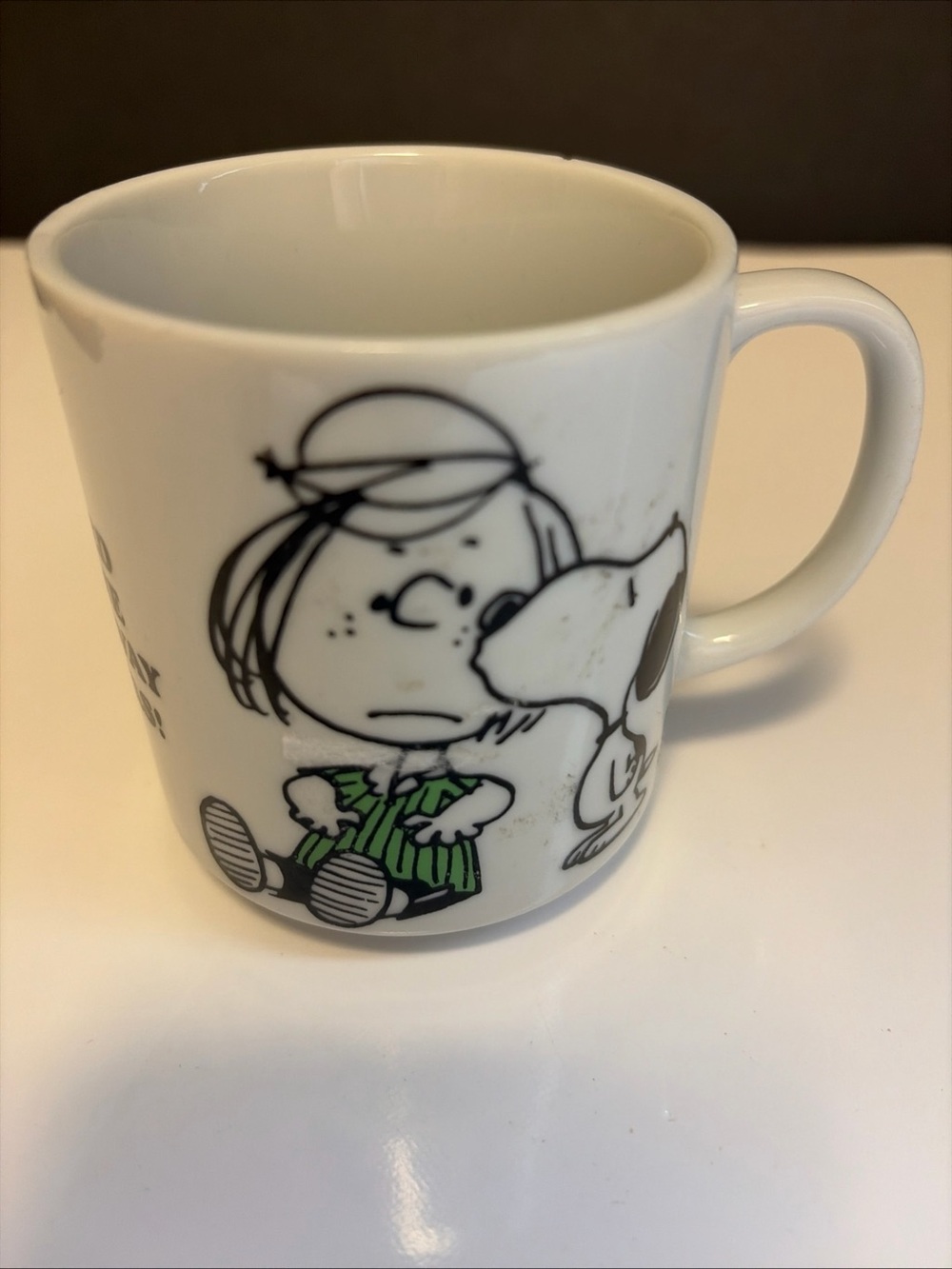 Peanuts Character Ceramic Mug with Green Accent